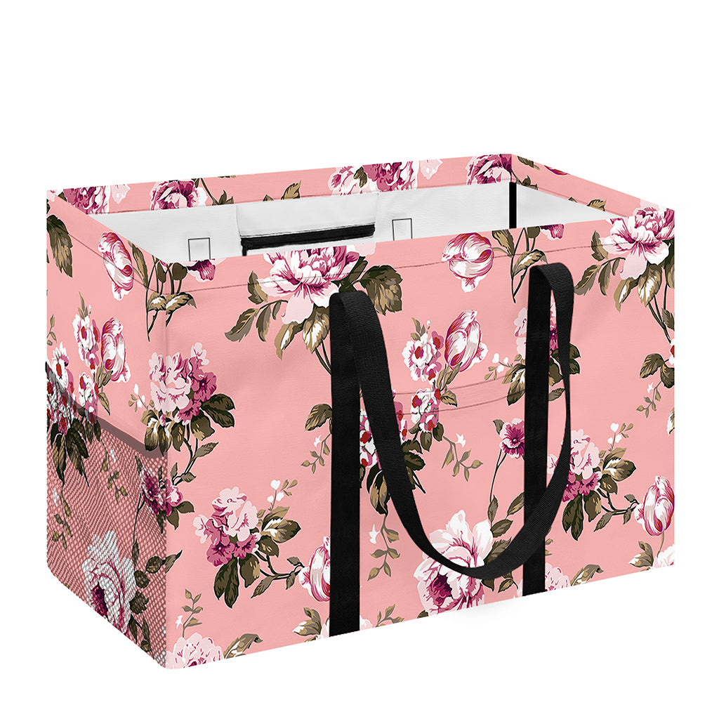 Shabby Chic Vintage Floral Print Utility Tote Bag