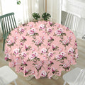 Shabby Chic Vintage Floral Print Waterproof Round Tablecloth