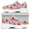 Shabby Chic Vintage Floral Print White Chunky Shoes