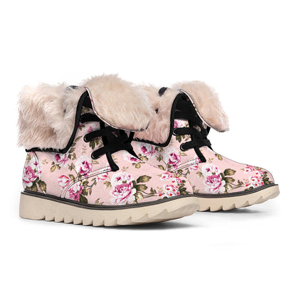 Shabby Chic Vintage Floral Print Winter Boots