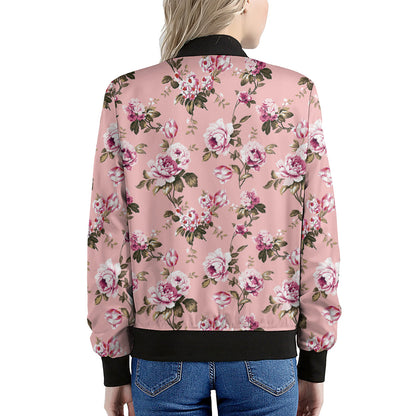 Shabby Chic Vintage Floral Print Women's Bomber Jacket