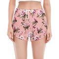 Shabby Chic Vintage Floral Print Women's Split Running Shorts