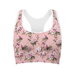 Shabby Chic Vintage Floral Print Women's Sports Bra
