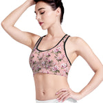 Shabby Chic Vintage Floral Print Women's Sports Bra