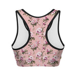 Shabby Chic Vintage Floral Print Women's Sports Bra