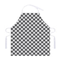Shadow Grey And White Gingham Print Adjustable Apron
