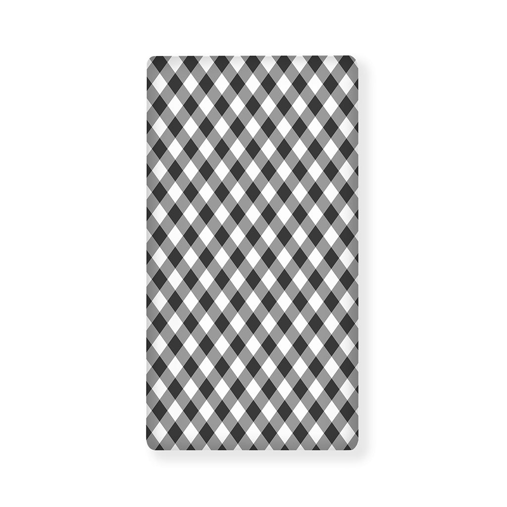 Shadow Grey And White Gingham Print Baby Crib Sheet
