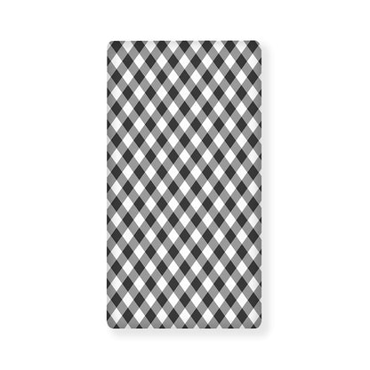 Shadow Grey And White Gingham Print Baby Crib Sheet