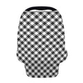 Shadow Grey And White Gingham Print Baby Seat Cover