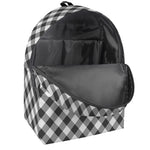 Shadow Grey And White Gingham Print Backpack