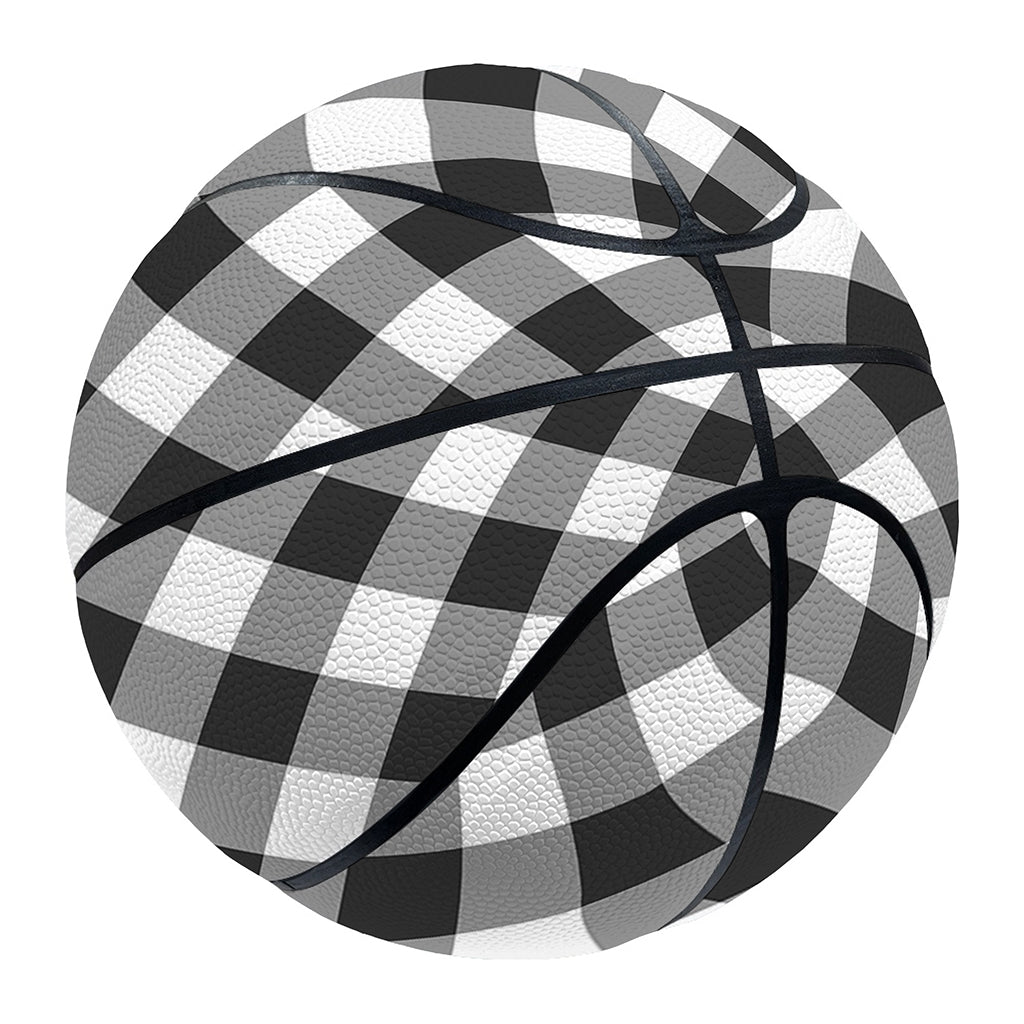 Shadow Grey And White Gingham Print Basketball