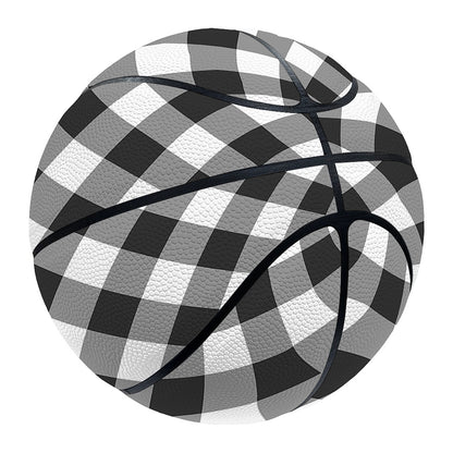 Shadow Grey And White Gingham Print Basketball