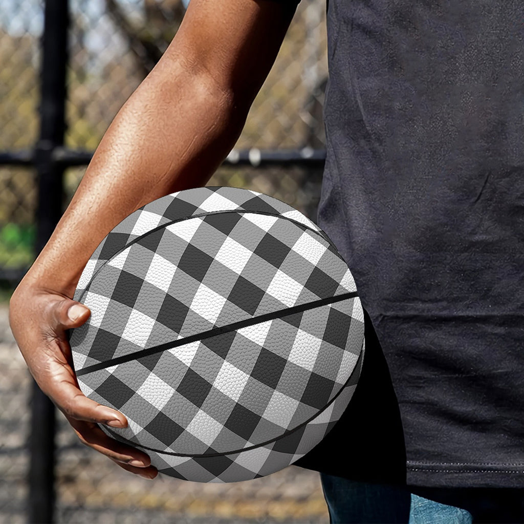 Shadow Grey And White Gingham Print Basketball