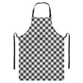 Shadow Grey And White Gingham Print Bib Apron With Pocket