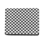 Shadow Grey And White Gingham Print Bifold Wallet