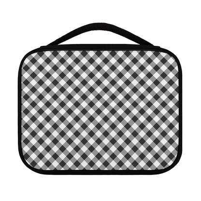 Shadow Grey And White Gingham Print Classic Bible Case
