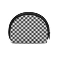 Shadow Grey And White Gingham Print Coin Purse