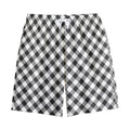 Shadow Grey And White Gingham Print Cotton Shorts