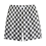 Shadow Grey And White Gingham Print Cotton Shorts