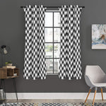 Shadow Grey And White Gingham Print Curtain