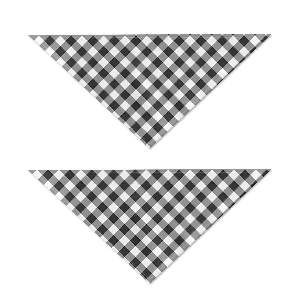 Shadow Grey And White Gingham Print Dog Bandana