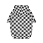 Shadow Grey And White Gingham Print Dog Zip Up Hoodie