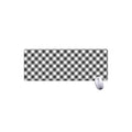 Shadow Grey And White Gingham Print Extended Mouse Pad