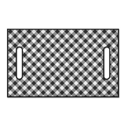 Shadow Grey And White Gingham Print Golf Cart Seat Cover
