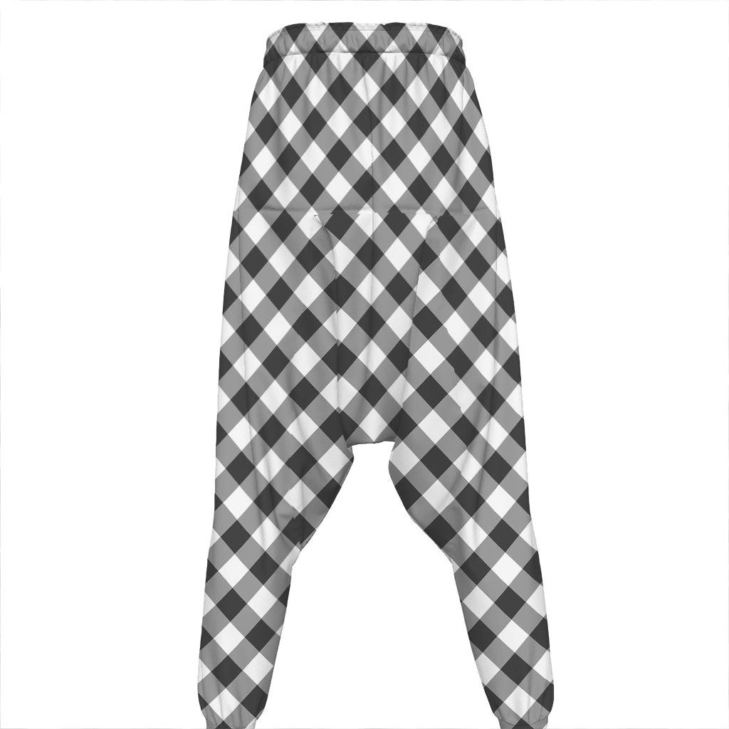 Shadow Grey And White Gingham Print Hammer Pants