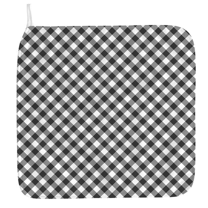 Shadow Grey And White Gingham Print Hand Towel