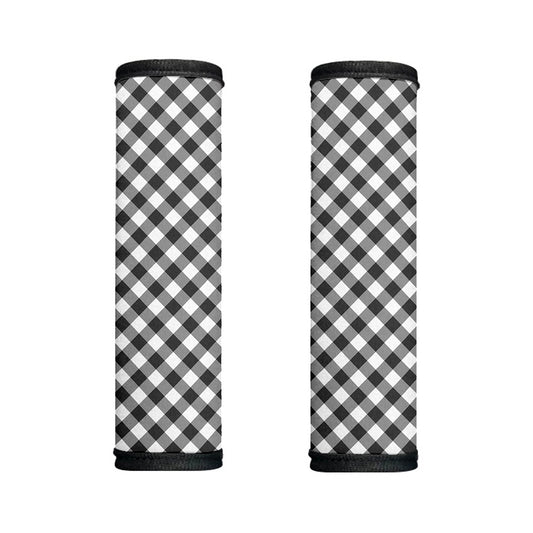 Shadow Grey And White Gingham Print Handle Covers