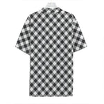 Shadow Grey And White Gingham Print Hawaiian Shirt