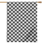 Shadow Grey And White Gingham Print House Flag