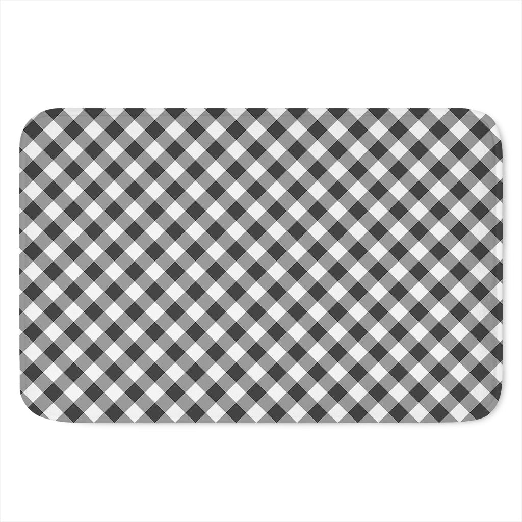 Shadow Grey And White Gingham Print Indoor Door Mat