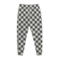 Shadow Grey And White Gingham Print Jogger Pants