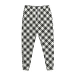 Shadow Grey And White Gingham Print Jogger Pants