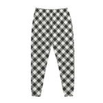 Shadow Grey And White Gingham Print Jogger Pants