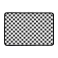 Shadow Grey And White Gingham Print Kitchen Mat