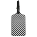 Shadow Grey And White Gingham Print Luggage Tag