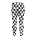 Shadow Grey And White Gingham Print Men's Leggings