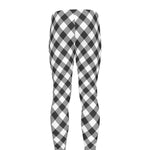 Shadow Grey And White Gingham Print Men's leggings