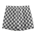Shadow Grey And White Gingham Print Mesh Shorts