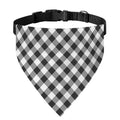 Shadow Grey And White Gingham Print Over The Collar Dog Bandana