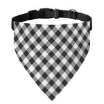 Shadow Grey And White Gingham Print Over The Collar Dog Bandana