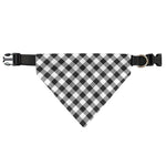 Shadow Grey And White Gingham Print Over The Collar Dog Bandana