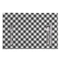 Shadow Grey And White Gingham Print Placemat
