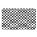 Shadow Grey And White Gingham Print Polyester Doormat