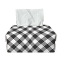 Shadow Grey And White Gingham Print Rectangle Tissue Box Cover