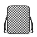 Shadow Grey And White Gingham Print Rectangular Crossbody Bag