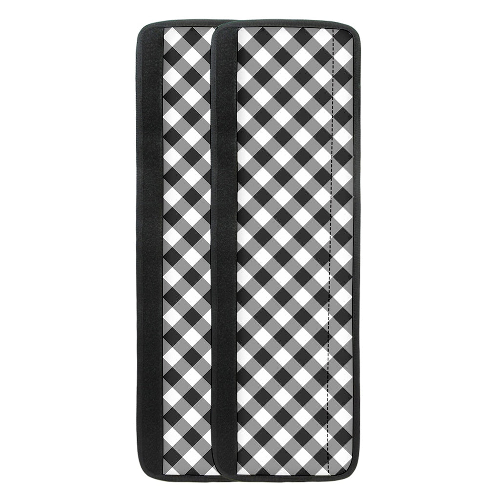 Shadow Grey And White Gingham Print Refrigerator Handle Covers